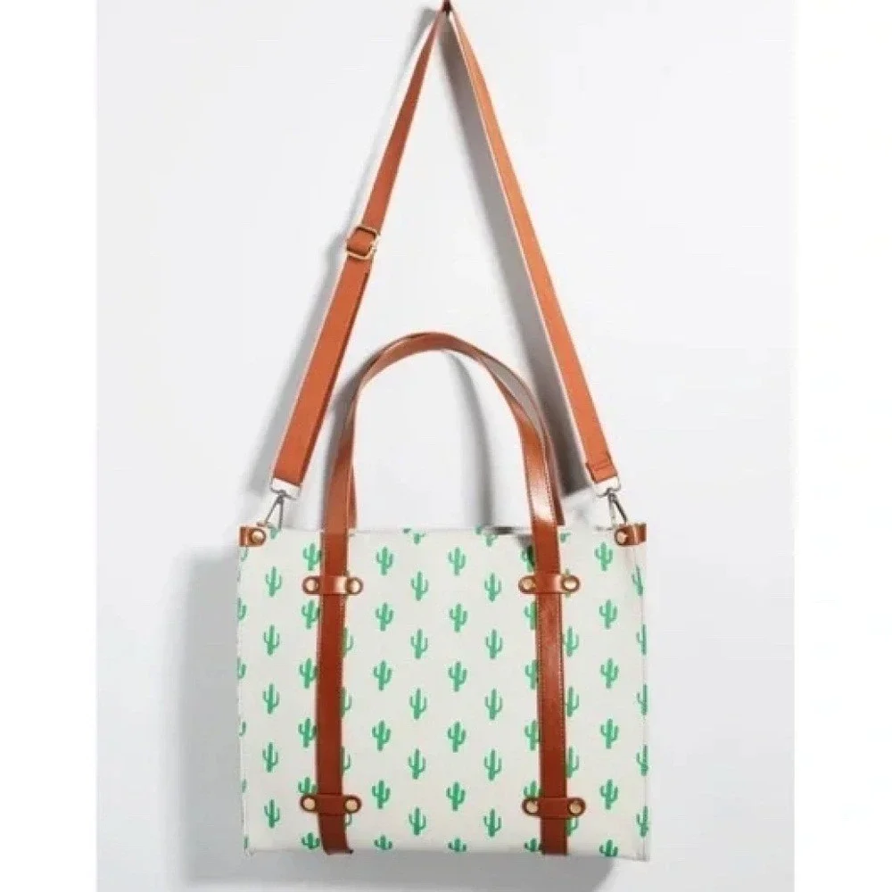 NEW Modcloth Camp Director Tote in Cactus - Carry All Satchel Cross Body Work